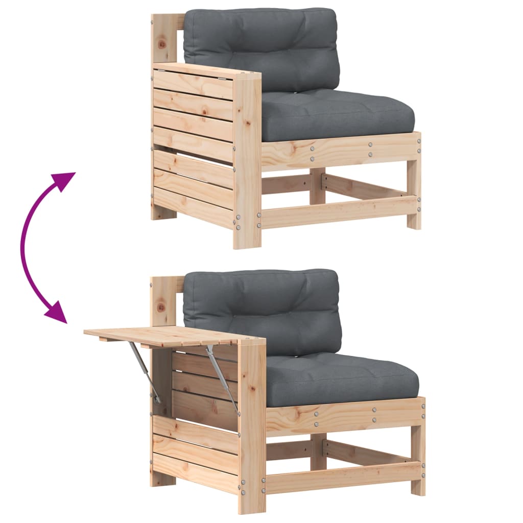 Hagesofa Med Armlene Og Pute Heltre Furu