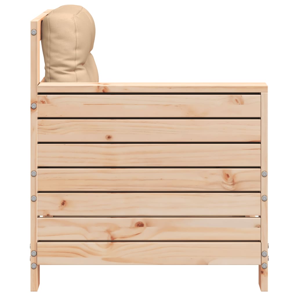 Hagesofa Med Armlene Og Pute Heltre Furu