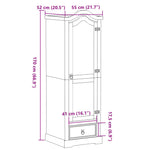 Garderobe Corona 55X52X170 Cm Heltre Furu
