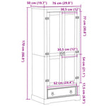 Garderobe Corona 76X50X170 Cm Heltre Furu