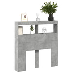 Hodegavl Skap Med Led Betonggrå 100X17X102 Cm