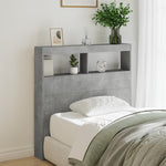 Hodegavl Skap Med Led Betonggrå 100X17X102 Cm