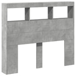 Hodegavl Skap Med Led Betonggrå 120X17X102 Cm