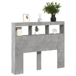 Hodegavl Skap Med Led Betonggrå 120X17X102 Cm