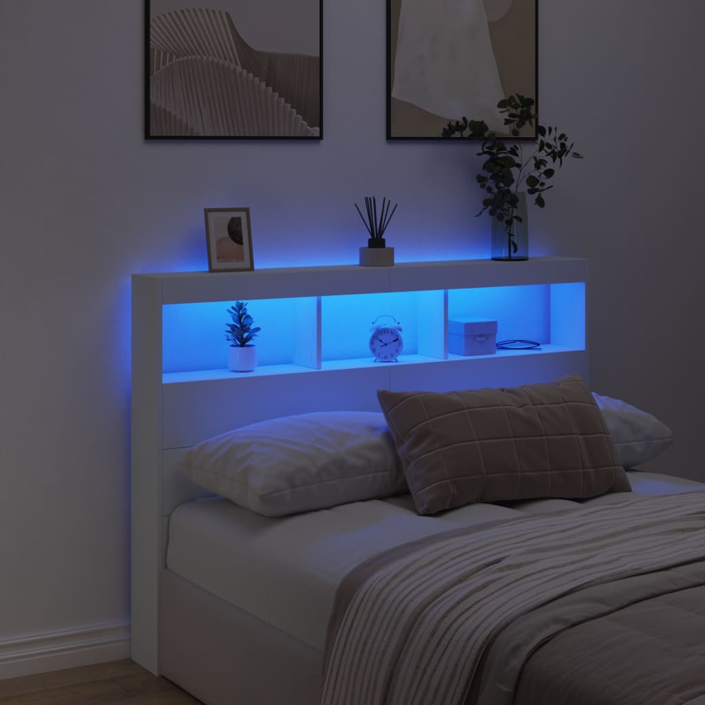 Hodegavl Skap Med Led Hvit 140X17X102 Cm