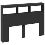 Hodegavl Skap Med Led Svart 140X17X102 Cm