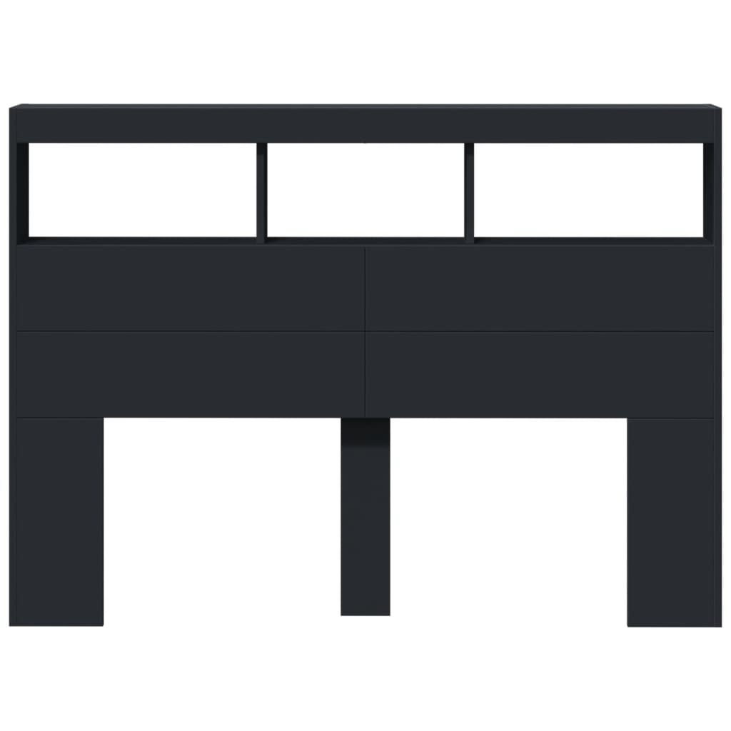 Hodegavl Skap Med Led Svart 140X17X102 Cm