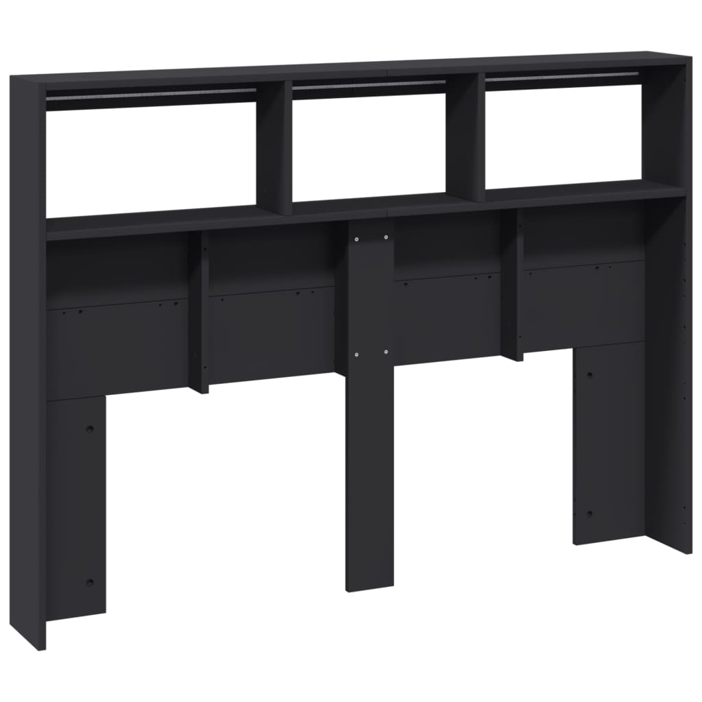 Hodegavl Skap Med Led Svart 140X17X102 Cm