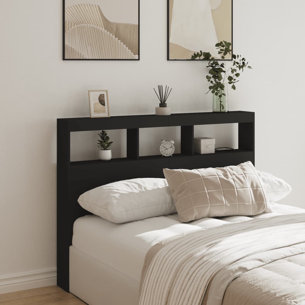 Hodegavl Skap Med Led Svart 140X17X102 Cm