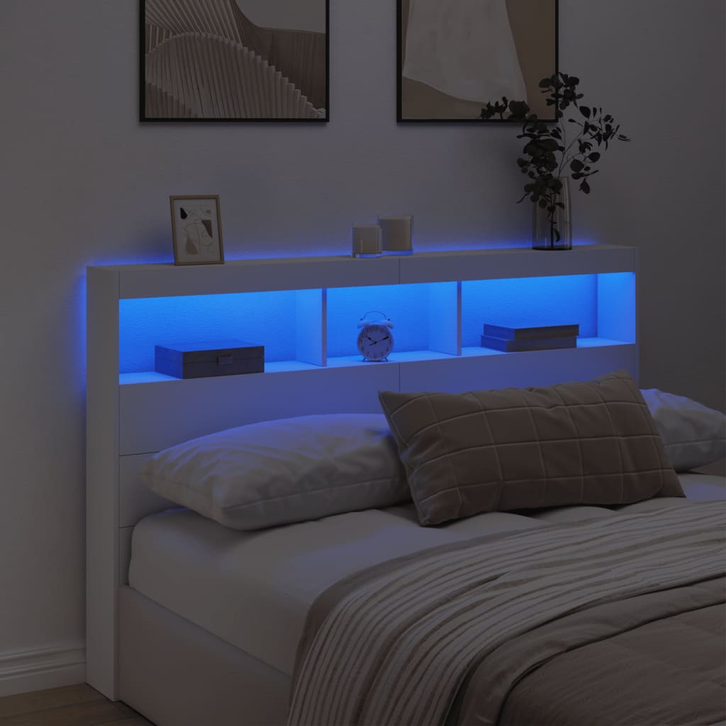 Hodegavl Skap Med Led Hvit 160X17X102 Cm