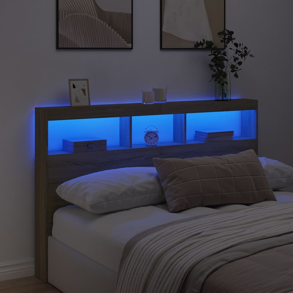 Hodegavl Skap Med Led Sonoma Eik 160X17X102 Cm