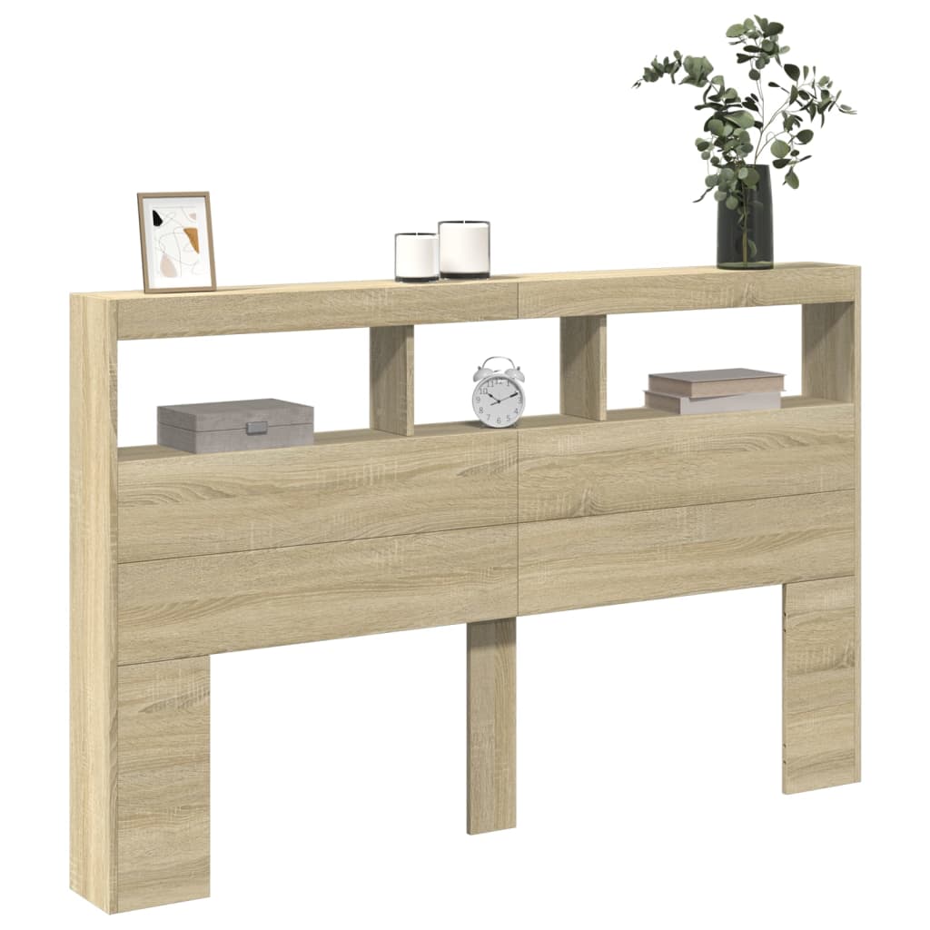 Hodegavl Skap Med Led Sonoma Eik 160X17X102 Cm