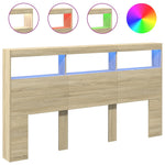Hodegavl Skap Med Led Sonoma Eik 180X17X102 Cm