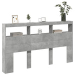 Hodegavl Skap Med Led Betonggrå 180X17X102 Cm