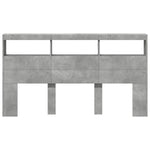 Hodegavl Skap Med Led Betonggrå 180X17X102 Cm