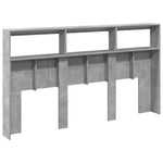 Hodegavl Skap Med Led Betonggrå 180X17X102 Cm