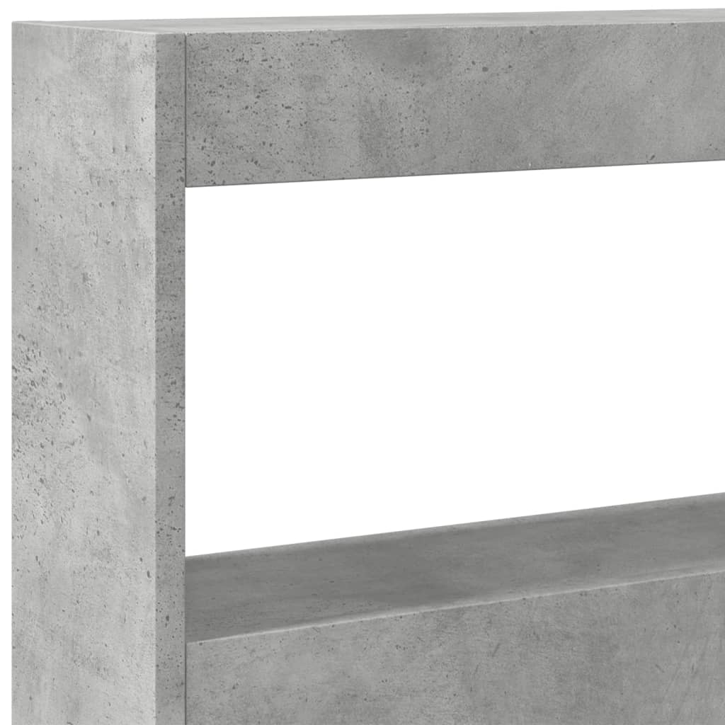 Hodegavl Skap Med Led Betonggrå 180X17X102 Cm