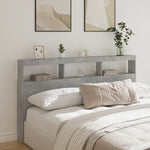 Hodegavl Skap Med Led Betonggrå 180X17X102 Cm