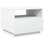 Salongbord Med Led-Lys Hvit 50X49X40 Cm