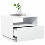 Salongbord Med Led-Lys Hvit 50X49X40 Cm