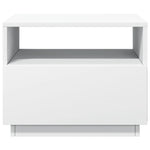 Salongbord Med Led-Lys Hvit 50X49X40 Cm