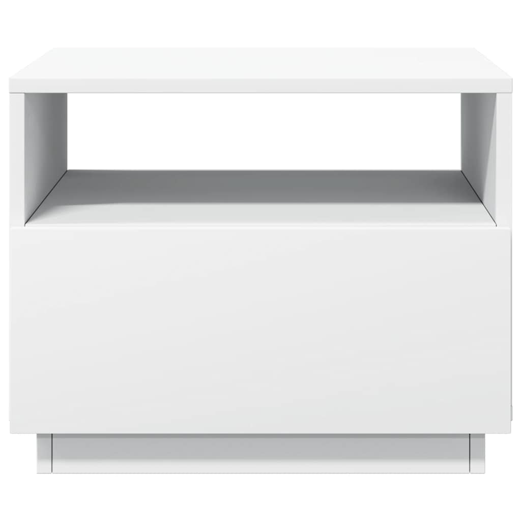 Salongbord Med Led-Lys Hvit 50X49X40 Cm
