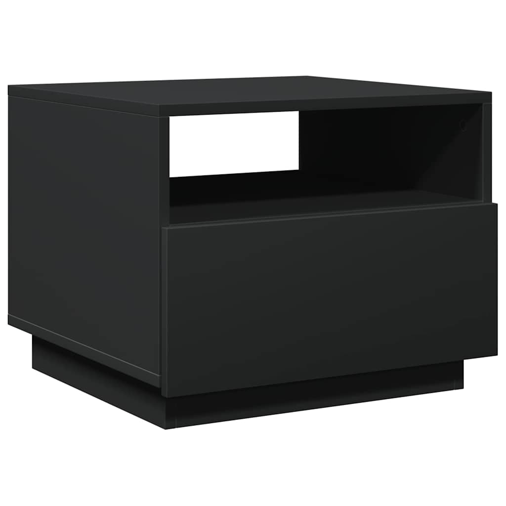Salongbord Med Led-Lys Svart 50X49X40 Cm