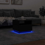 Salongbord Med Led-Lys Svart 50X49X40 Cm