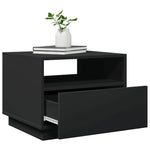 Salongbord Med Led-Lys Svart 50X49X40 Cm