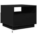 Salongbord Med Led-Lys Svart 50X49X40 Cm