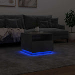Salongbord Med Led-Lys Betonggrå 50X49X40 Cm