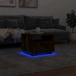 Salongbord Med Led-Lys Røkt Eik 50X49X40 Cm