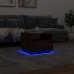 Salongbord Med Led-Lys Brun Eik 50X49X40 Cm
