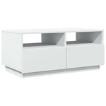 Salongbord Med Led-Lys Hvit 90X49X40 Cm