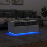 Salongbord Med Led-Lys Hvit 90X49X40 Cm