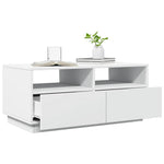 Salongbord Med Led-Lys Hvit 90X49X40 Cm