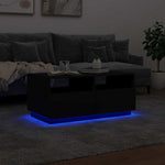 Salongbord Med Led-Lys Svart 90X49X40 Cm