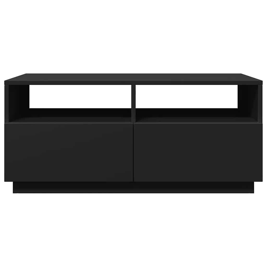 Salongbord Med Led-Lys Svart 90X49X40 Cm