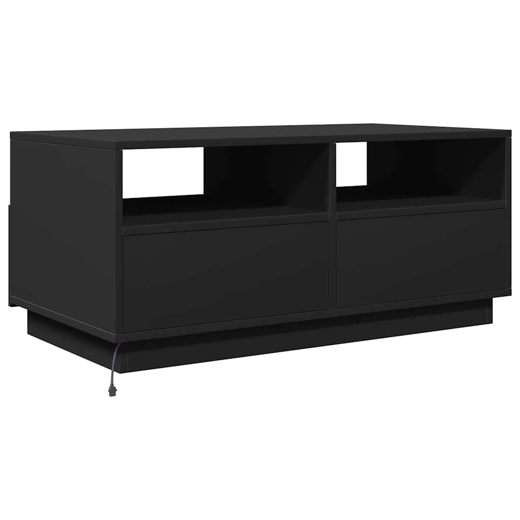 Salongbord Med Led-Lys Svart 90X49X40 Cm