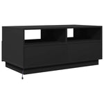 Salongbord Med Led-Lys Svart 90X49X40 Cm