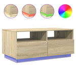 Salongbord Med Led-Lys Sonoma Eik 90X49X40 Cm