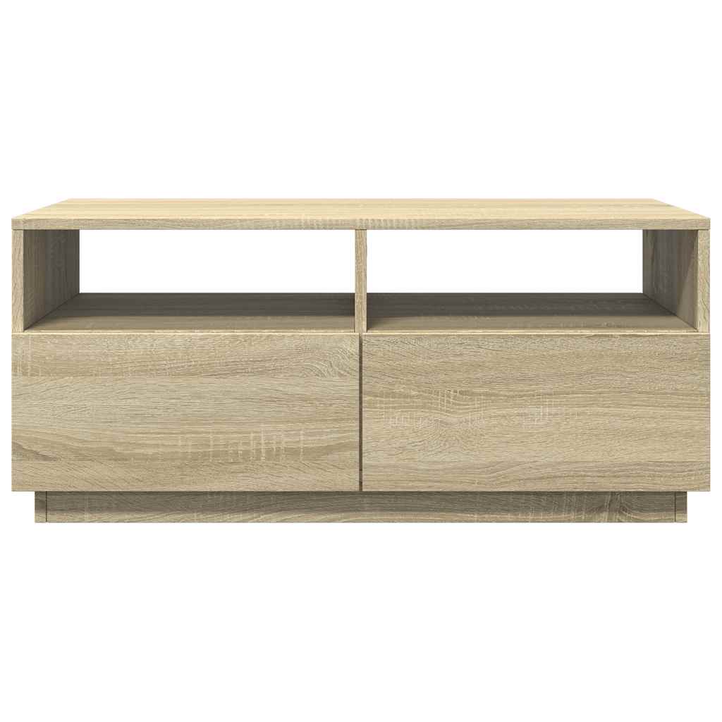 Salongbord Med Led-Lys Sonoma Eik 90X49X40 Cm