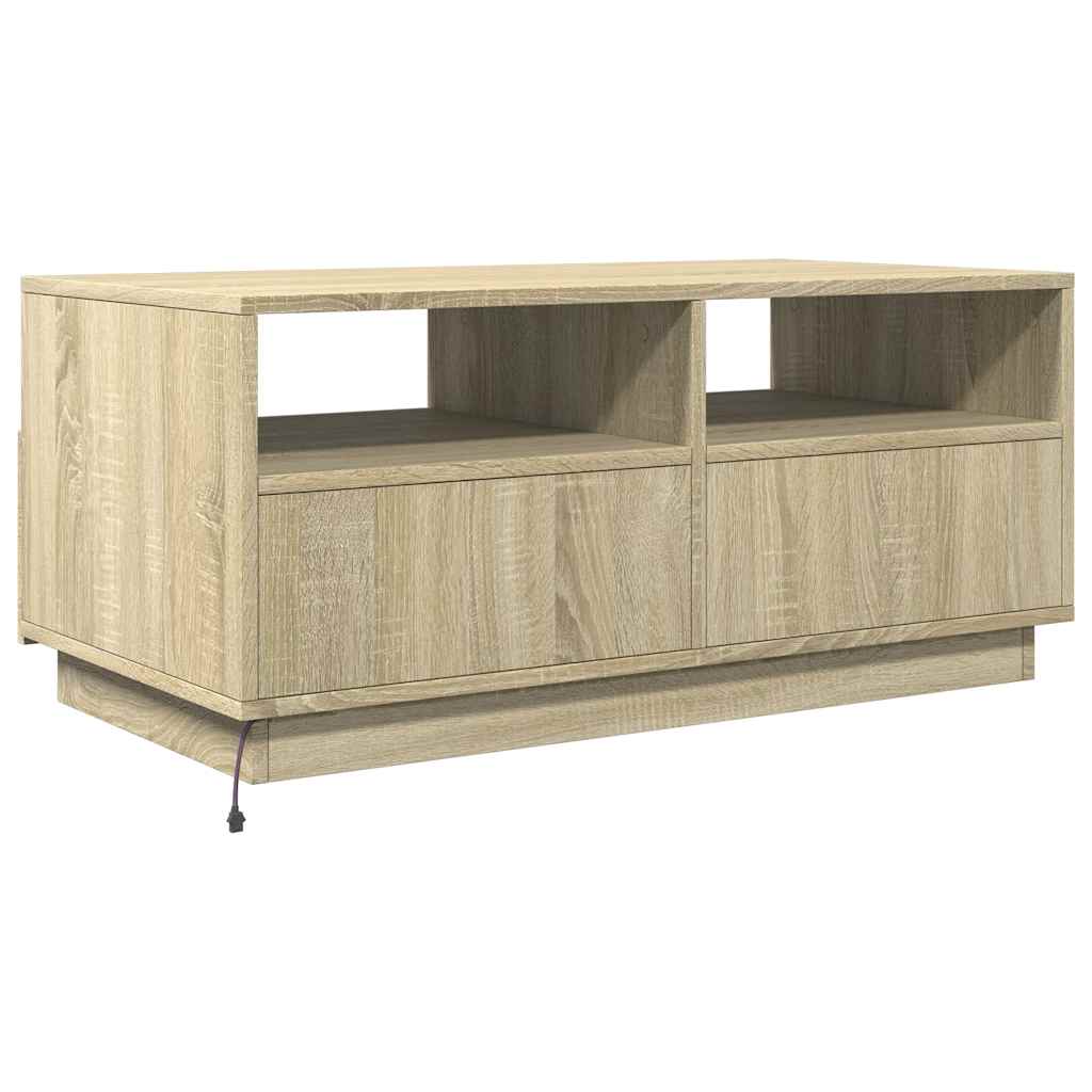 Salongbord Med Led-Lys Sonoma Eik 90X49X40 Cm