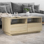 Salongbord Med Led-Lys Sonoma Eik 90X49X40 Cm