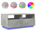 Salongbord Med Led-Lys Betonggrå 90X49X40 Cm