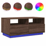 Salongbord Med Led-Lys Brun Eik 90X49X40 Cm
