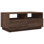 Salongbord Med Led-Lys Brun Eik 90X49X40 Cm