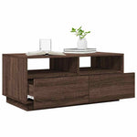 Salongbord Med Led-Lys Brun Eik 90X49X40 Cm