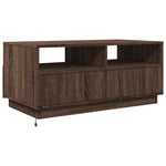 Salongbord Med Led-Lys Brun Eik 90X49X40 Cm