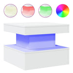 Salongbord Med Led-Lys Hvit 50X50X40 Cm